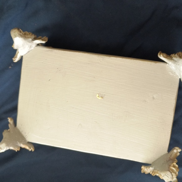 Vintage Ornate Trinket Jewelry Organizing Box,Storage, wood and metal mounted✨️ - Picture 5 of 5